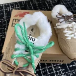 Miu Miu Women New Balance X Miu Miu 530 SL Bleached Leather Sneakers