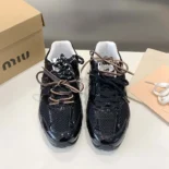 Miu Miu Women New Balance X Miu Miu 530 SL Patent Leather Sneakers