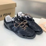 Miu Miu Women New Balance X Miu Miu 530 SL Patent Leather Sneakers