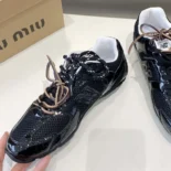 Miu Miu Women New Balance X Miu Miu 530 SL Patent Leather Sneakers