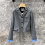Miu Miu Women Single-breasted Cropped Gabardine Jacket MH1783