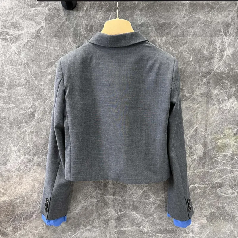 Miu Miu Women Single-breasted Cropped Gabardine Jacket MH1783