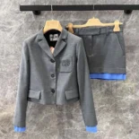 Miu Miu Women Single-breasted Cropped Gabardine Jacket MH1783