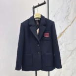 Miu Miu Women Single-breasted Velour Jacket MH1769