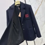 Miu Miu Women Single-breasted Velour Jacket MH1769