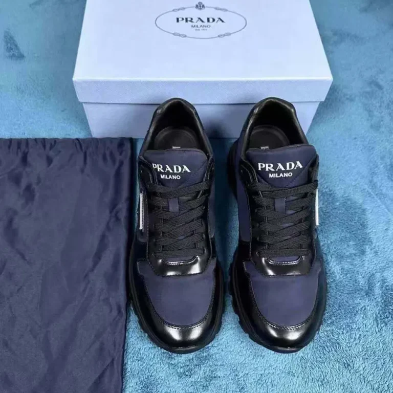 Prada Unisex Prax 01 Re-Nylon and Brushed Leather Sneakers 2EE369