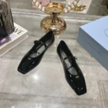 Prada Women Brushed leather Mary Jane ballerinas-Black 1F826N