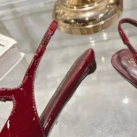 Prada Women Patent Leather Slingback Ballerinas-Red