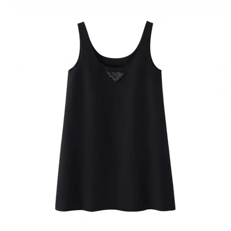 Prada Women Re-Nylon Mini-dress with Black Metal Triangle Logo