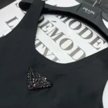 Prada Women Re-Nylon Mini-dress with Black Metal Triangle Logo