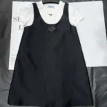 Prada Women Re-Nylon Mini-dress with Black Metal Triangle Logo