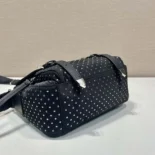 Prada Women Re-Nylon Shoulder Bag with Studs 1BD382