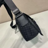 Prada Women Re-Nylon Shoulder Bag with Studs 1BD382