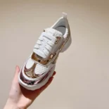 Roger Vivier Women Viv' on the Run Sneakers in Leather and Fabric-Pink