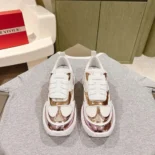 Roger Vivier Women Viv' on the Run Sneakers in Leather and Fabric-Pink
