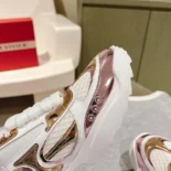 Roger Vivier Women Viv' on the Run Sneakers in Leather and Fabric-Pink