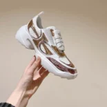 Roger Vivier Women Viv' on the Run Sneakers in Leather and Fabric-Pink