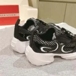 Roger Vivier Women Viv' on the Run Sneakers in Patent Leather and Fabric-Black