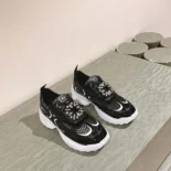 Roger Vivier Women Viv' on the Run Sneakers in Patent Leather and Fabric-Black