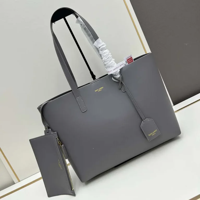 Saint Laurent YSL Unisex Shopping Saint Laurent Leather-Grey 600281CSV0J1112