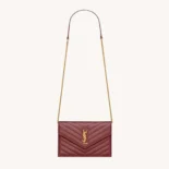 Saint Laurent YSL Women Cassandre Envelope Chain Wallet in Lambskin