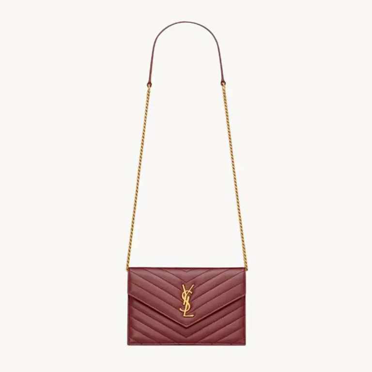 Saint Laurent YSL Women Cassandre Envelope Chain Wallet in Lambskin
