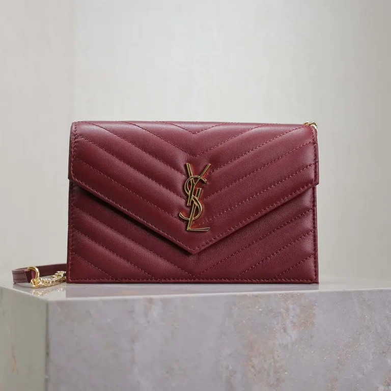 Saint Laurent YSL Women Cassandre Envelope Chain Wallet in Lambskin