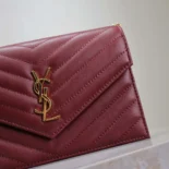 Saint Laurent YSL Women Cassandre Envelope Chain Wallet in Lambskin