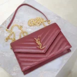 Saint Laurent YSL Women Cassandre Envelope Chain Wallet in Lambskin