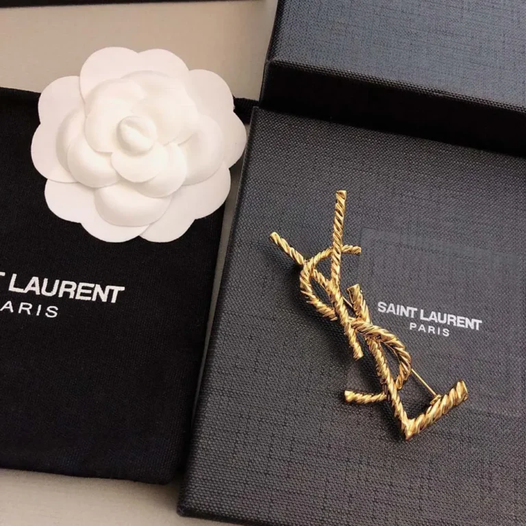 Saint Laurent YSL Women Cassandre YSL Brooch in Metal