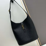 Saint Laurent YSL Women Le 5 à 7 Hobo in Grained Leather-Black