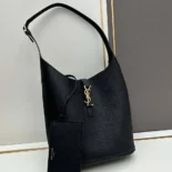 Saint Laurent YSL Women Le 5 à 7 Hobo in Grained Leather-Black