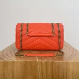 Saint Laurent YSL Women Loulou Medium in Matelasse Lambskin-Orange
