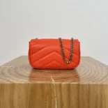 Saint Laurent YSL Women Loulou Mini in Lambskin-Orange 821749AAEAX1000