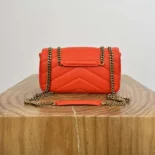 Saint Laurent YSL Women Loulou Small in Matelasse Lambskin-Orange