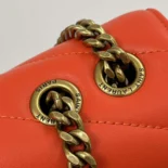 Saint Laurent YSL Women Loulou Small in Matelasse Lambskin-Orange