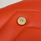 Saint Laurent YSL Women Loulou Small in Matelasse Lambskin-Orange