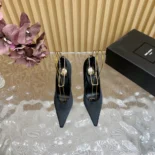 Saint Laurent YSL Women Regine Pumps in Satin Crepe 8060219QAB11000