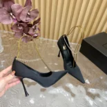 Saint Laurent YSL Women Regine Pumps in Satin Crepe 8060219QAB11000