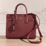 Saint Laurent YSL Women Sac De Jour in Smooth Leather-Burgundy