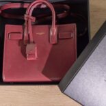 Saint Laurent YSL Women Sac De Jour in Smooth Leather-Burgundy