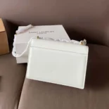Saint Laurent YSL Women Sunset Medium in Smooth Leather-White