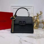 Valentino Women Small Vsling Grainy Calfskin Handbag-Black