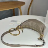 Chloe Women Small Bracelet Hobo Bag in Grained Leather-Grey