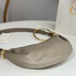 Chloe Women Small Bracelet Hobo Bag in Grained Leather-Grey