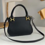 Chloe Women Small Marcie Bag in Grained Leather-Black