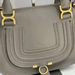 Chloe Women Small Marcie Bag in Grained Leather-Grey
