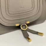Chloe Women Small Marcie Bag in Grained Leather-Grey