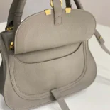 Chloe Women Small Marcie Bag in Grained Leather-Grey