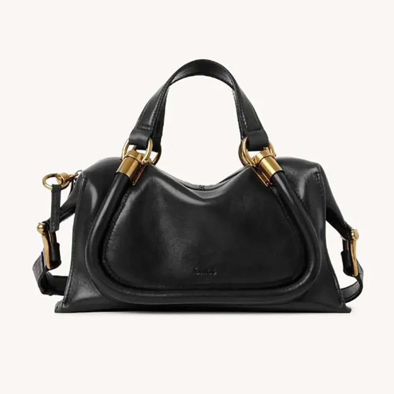 Chloe Women Small Paraty 24 Bag in Shiny Leather-Black